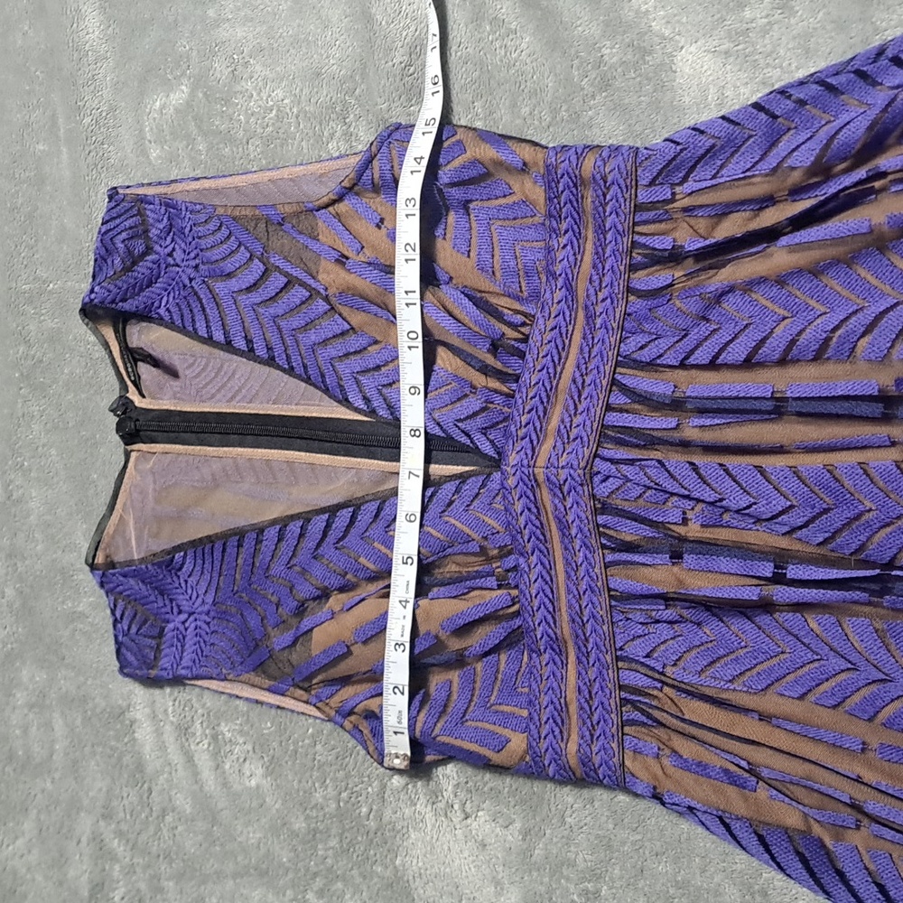 BCBGMaxAzria Navy Patterned Midi Dress - Picture 14 of 16